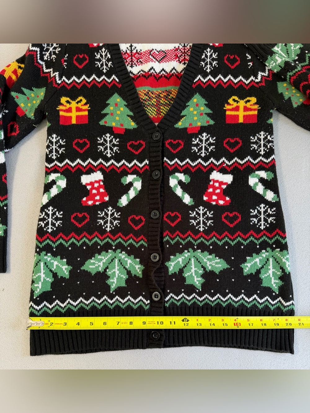 Vintage Merry Christmas Cardigan Large Women’s Ugly Sweater Button Down - Picture 8 of 8